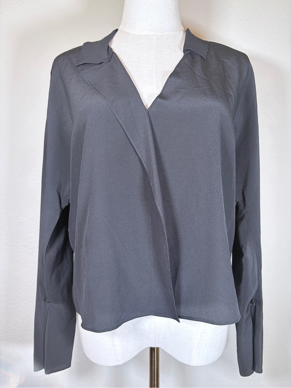 LILYSILK Black Mulberry Silk Blouse Size Medium